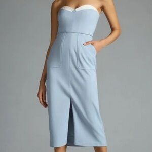 Hutch strapless slim slit front dress from Anthropologie